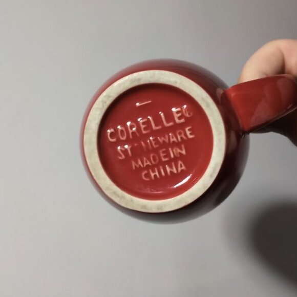 🎁Free ADD-ON/ One person ceramic glazed pottery bowl and mug set in red - Picture 8 of 15